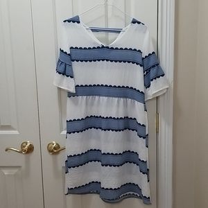 3/$6 Blue and white striped dress sz S